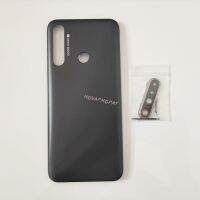 Novaphopat สำหรับ Realme 5i RMX2030ฝาหลังประตูแบตเตอรี่แผงเคสด้านหลังด้านหลังตัวเรือนพร้อมปุ่มคีย์ด้านข้างเลนส์กล้องถ่ายรูปและกรอบ