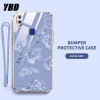 YBDเคสโทรศัพท์ดีไซน์ใหม่สำหรับ Vivo Y85 V9 V9 Youth Y95 Y91 Y93 V11i Y97 ของเยาวชนคุณภาพสูงสไตล์หรูหราฝาหลังลายดอกไม้เบามีฟรีสายคล้อง