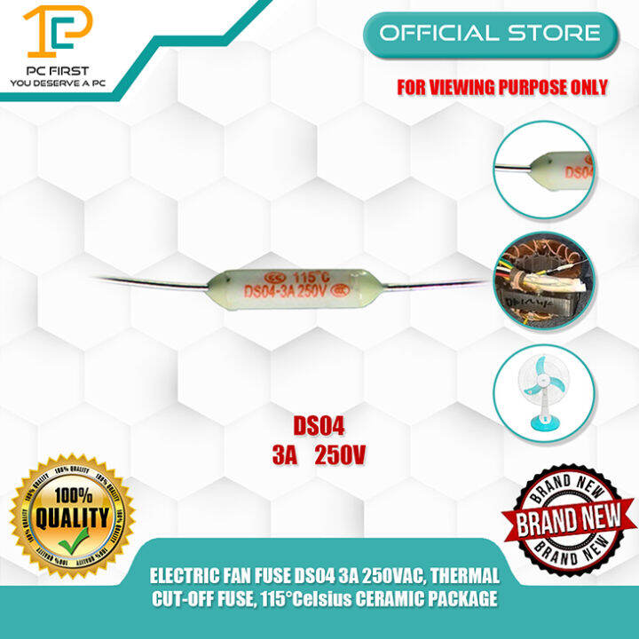 ELECTRIC FAN FUSE DS04 3A 250VAC, THERMAL CUTOFF FUSE, 115°Celsius