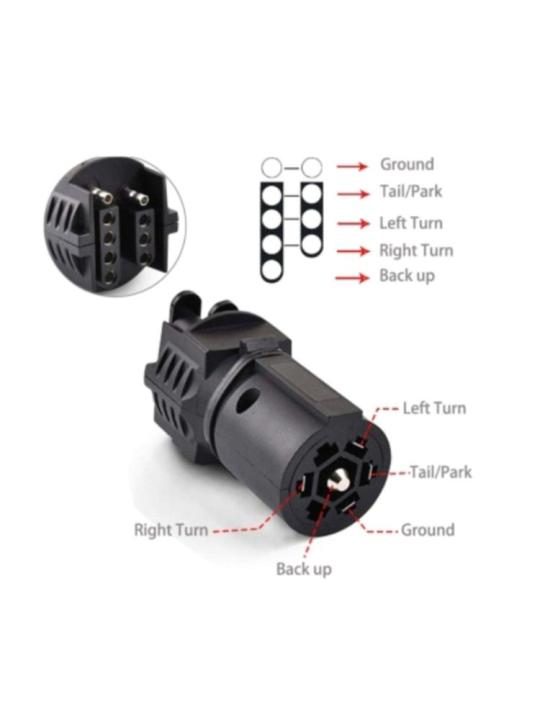 อะแดปเตอร์แปลงสัญญาณปลั๊กไฟท้ายรถพ่วง-4-amp-5แบบแบนเป็น7ทางสำหรับรถพ่วง