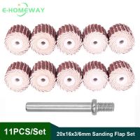 10Pcs 20x16mm Sanding Flap Wheel Set 3/6mm Shank Grinding Wheel Head Sander Abrasive Polishing Sandpaper Rust Removal for Dremel