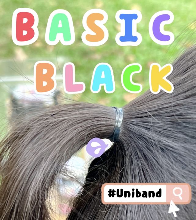 uniband-หนังยางรัดผม-ไม่กินผม-ไม่ดีดขาดง่าย-tpu-basic-size-black