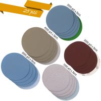 25PCS 1 /2/3/4/5 Inch Assorted Sandpaper Hook and Loop Sanding Disc 1000# /2000# /3000#/4000# 5000#Grits for  Sanding Polishing Cleaning Tools