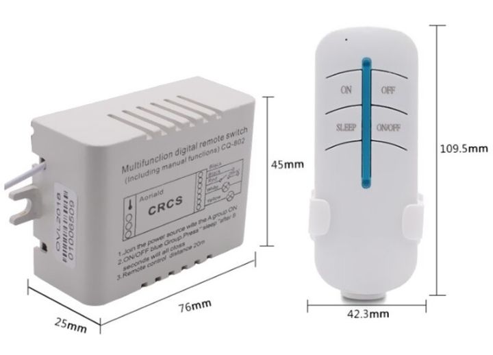 รีโมทคอนโทรล220v-สวิตช์ไฟเปิดปิดหลอดไฟ-led-โคมระย้าสวิตช์ผนังโหมดสลีปตัวรับสัญญาณ1-2-3-4-ch-ตัวรับสัญญาณสีขาว