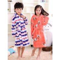 Fashion Children Bathrobes Carol Fleece Winter Robes Suit 6-12Years