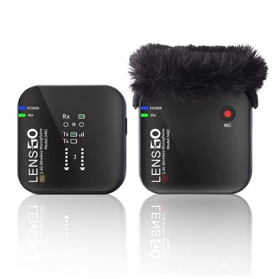 Lensgo 348C 1V1 ไมโครโฟนไร้สาย 2.4G Mini Lavalier Mic สัมภาษณ์ Mic สำหรับกล้อง DSLR และสมาร์ทโฟน