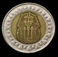 【CW】 Egyptian Coin 1 Pounds 25mm Tutan Klrmor Pharaoh Sphinx Two-Tone Most Year Old Coin100  Original