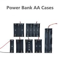 Hot Sell AA Power Bank Cases 1X 2X 3X 4X AA Battery Holder Storage Box Case 1 2 3 4 Slot Battery Container With Wire Lead