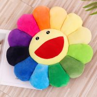 ▫♦ Sofa Flower Throw Pillows INS Sunflower Smile Plush Toys Sofa Bed Sleeping Back Cushion Stuffed Flower Plush Cushion Room Decor