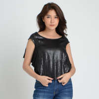 Guy Laroche CHIFFON BLOUSE  SLEEVELESS เสื้อไม่มีปก แขนกุด(GM36BL)