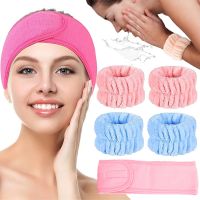 3 Buah Spa Wrist Washband Microfiber Wrist Wash Towel Headband Hairband Wristband Wash Face Absorben Wrist Sweatband untuk Wanita