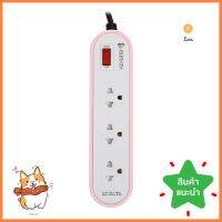 รางปลั๊กไฟ 3 ช่อง 1 สวิตช์ ELECKTA ET3146-3PK 3 เมตร สีชมพูPOWER STRIP ELECKTA ET3146-3PK 3-OUTLET 1-SWITCH 3M PINK **หมดแล้วหมดเลย**