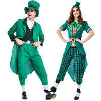 Green Clover Ireland St. Patrick Day เครื่องแต่งกายผู้ใหญ่ Carnival เครื่องแต่งกาย Leprechaun คอสเพลย์เด็กครอบครัวชุดแฟนซี Hat