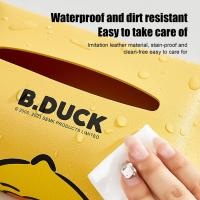 Car Napkin Holder Case Cute Duck Pattern Car Tissue Box PU Leather Auto Napkin Holder Paper Container for Car Console &amp; Backseat Storage Household Tissue Holder astounding