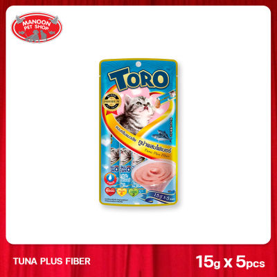 [MANOON] TORO TORO โทโร่ โทโร่ ขนมครีมแมวเลีย ทูน่าผสมไฟเบอร์ 15 กรัม x 5 ซอง