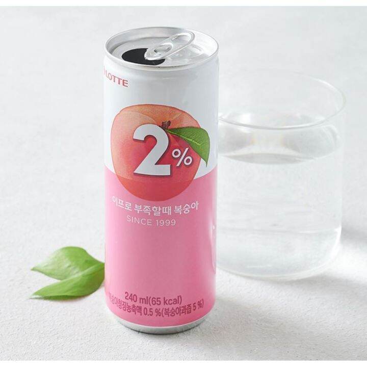 [🇰🇷lotte] 2 Peach Flavored Water Korean Refreshing Drink 240ml 