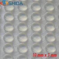 100 PCS 10 x 3 mm Self Adhesive Clear Anti Slip Silicone Furniture Bumper Pads Shock Absorber Flat Rubber Feet Pads for Cabinet