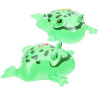 2 Pcs Party Supplies Water Table Toys Inflatable Green Frogs Balloons Decor Shine Pvc Decorations Pool Plastic Simulated Balloons