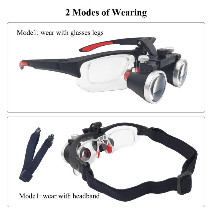 2-5x-3-5x-loupes-with-blank-prescription-lens-frame-inner-frame-for-nearsighted-myopia-farsighted-hyperopia-people-anti-fog-protection-glasses-binocular-magnifier-magnifying-glass-with-goggle-optional