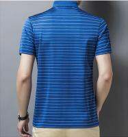 BATMO 2021 new arrival summer high quality silk polo-shirt mem,male Striped polos 3371