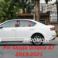 สติกเกอร์ตกแต่งคอลัมน์กลางหน้าต่างประตูรถยนต์สำหรับ Skoda Octavia A7 2021 2020 2019