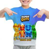 Stumble Guys T-Shirt Children Anime O-neck Tee Shirts Kids Clothes Boys Girls Cartoon T-shirts Summer Short Sleeve Tops Camiseta