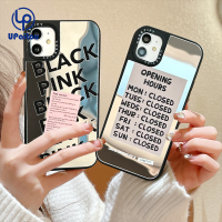 เคส UPaitou สำหรับ iPhone 15 14 13 12 Pro Max X XR Xs Max 8 7 Plus กระจกสีชมพูสีดำเคสโทรศัพท์นิ่ม TPU ฝาครอบป้องกัน