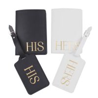 4pcs HIS HERS Passport Cover with Luggage Tags Holder Case Organizer ID Card Travel Protector Organizer