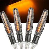 4pcs Motorcycle LED High Bright Amber Turn Signal Indicator Light Front Rear White Day Running Light Flowing Red Brake Lamps