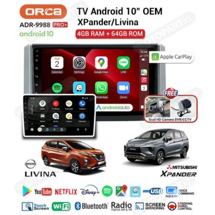 New Head Unit Android ORCA PRO PLUS CARPLAY XPANDER / NEW LIVINA