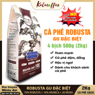 [Combo] 2kg Cà phê bột Robusta gu đặc biệt Kalacoffee vị đậm , đắng , mạnh , hậu ngọt , không tẩm ướp , 4 gói 500g thumbnail