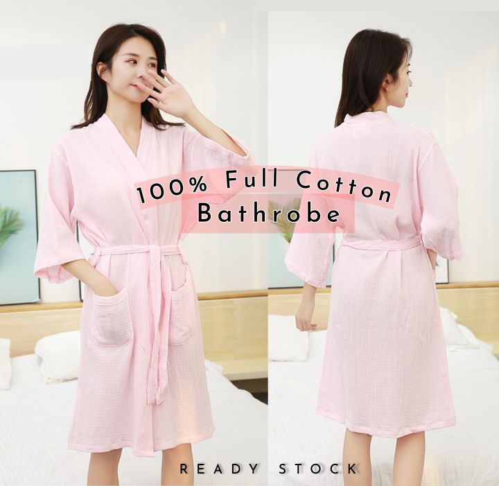 Summer Comfortable Bathrobe Towel 100% Full Cotton With Button