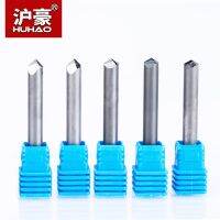 HUHAO 1pc 6mm 6 Edge CNC Router End Mill Diamond PCD Cutter เครื่องมือตัดหินแกรนิตหินแกรนิตแกะสลักบิต 70 90 120 องศา