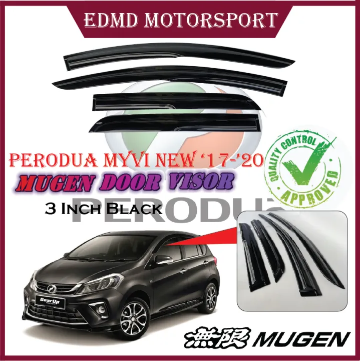 Perodua Myvi New 2017 2020 Mugen Door Visor Air Press Wind Deflector Air Vent New Myvi Mugen Sun Visor Lazada