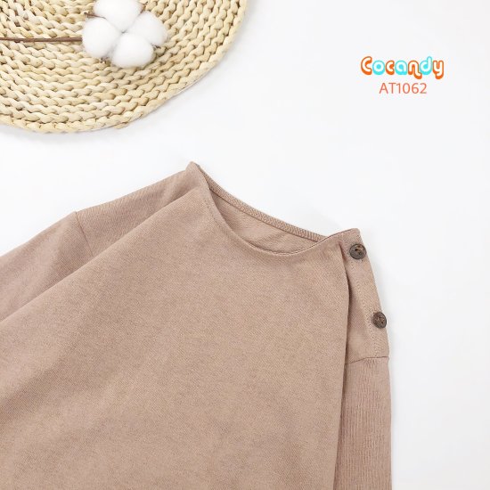 Cocandy official store áo dài cho bé chất liệu thô cotton màu be, nâu, - ảnh sản phẩm 5
