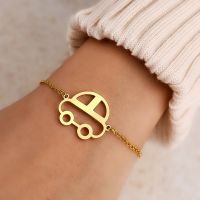 Stainless Steel Bracelets Cute Cartoon Small Cars Pendant New Trendy Chain Charm Design Sense Bracelet For Women Jewelry Gifts