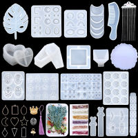 Epoxy Resin Casting Molds Kit Silicone UV Casting Moulds Pendant Coaster Storage Box Molds With Accessories For Jewelry making