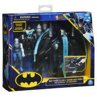 Batman 4 In 1 Bat - Tech Flyer ของเล่น ยานอวกาศ สีดำฟ้า มาพร้อม ตัวละครแบทแมน 2 ตัว