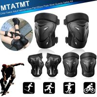 MTATMT 6Pcs/Set Skating Protective Gear Set Knee Wrist Guard Elbow pads Bicycle Skateboard Skating Roller For Kids Teens Adult