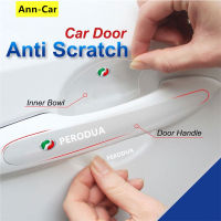 【 Ann-Car 】4ชิ้น/เซ็ต Perodua มือจับประตูรถที่ครอบชามด้านในป้องกันรอยขีดข่วนสติ๊กเกอร์ Aruz Myvi Axia Bezza Alza Viva Ativa