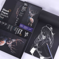 A4 A5 All Black Paper Sketch Book 140g 25 Pages Jammed Drawing Painting Thicken Graffiti Blank Inner Page Watercolor Gouache Note Books Pads