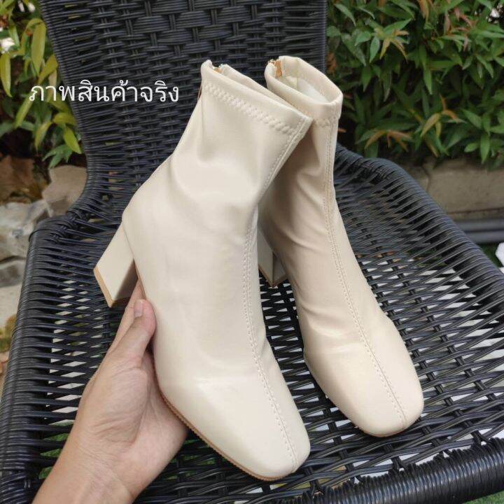 พร้อมส่งจากไทย-stretch-boots-สไตล์เกาหลี-ซิปหลัง