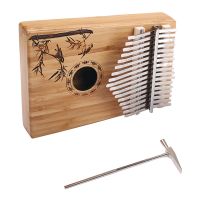 17 Keys Kalimba Bamboo Thumb Piano Pattern Kalimba Professional Finger Piano with Tuner Hammer