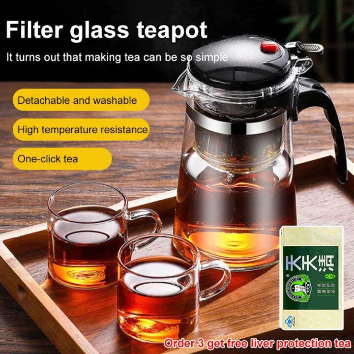 kangqu Glass teapot Oneclick filter elegant teapot tea cup tea water