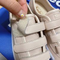 Keds หนังสีขาวรองเท้า Velcro พื้นผิวหนังรองเท้าผู้หญิงหนาด้านล่างคณะกรรมการรองเท้าลำลองทุกการแข่งขันมัฟฟินด้านล่างชั้นบน