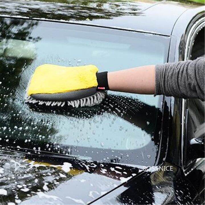 bossnice-waterproof-car-wash-microfiber-chenille-gloves-thick-car-cleaning-mitt-wax-detailing-brush-auto-care-double-faced-glove