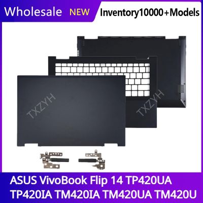 For ASUS VivoBook Flip 14 TP420UA TP420IA TM420IA TM420UA TM420U Laptop LCD back cover Front Bezel Hinges Palmrest Bottom Case