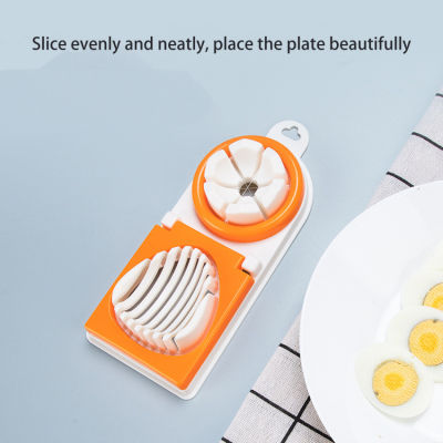 1ชิ้นสแตนเลสใหม่ที่ตัดไข่อเนกประสงค์เพื่อตัดไข่ที่เก็บไข่รูปดอกไม้ไพน์แบบสองฟังก์ชันในตัวที่ตัดไข่