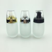 50ml egg shape frosted glass bottle silver/gold lotion/sprayer pump lotion/emulsion/serum/foundation/toner/toilet toner packing