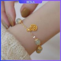 COD SDGREYRTYT 【Wholesale】Chinese Lucky Beads Charm Bracelet Gold Wire Bell Pendant Bracelet Friendship Bracelet Friends Special Gift【BESLA】【BESLA】